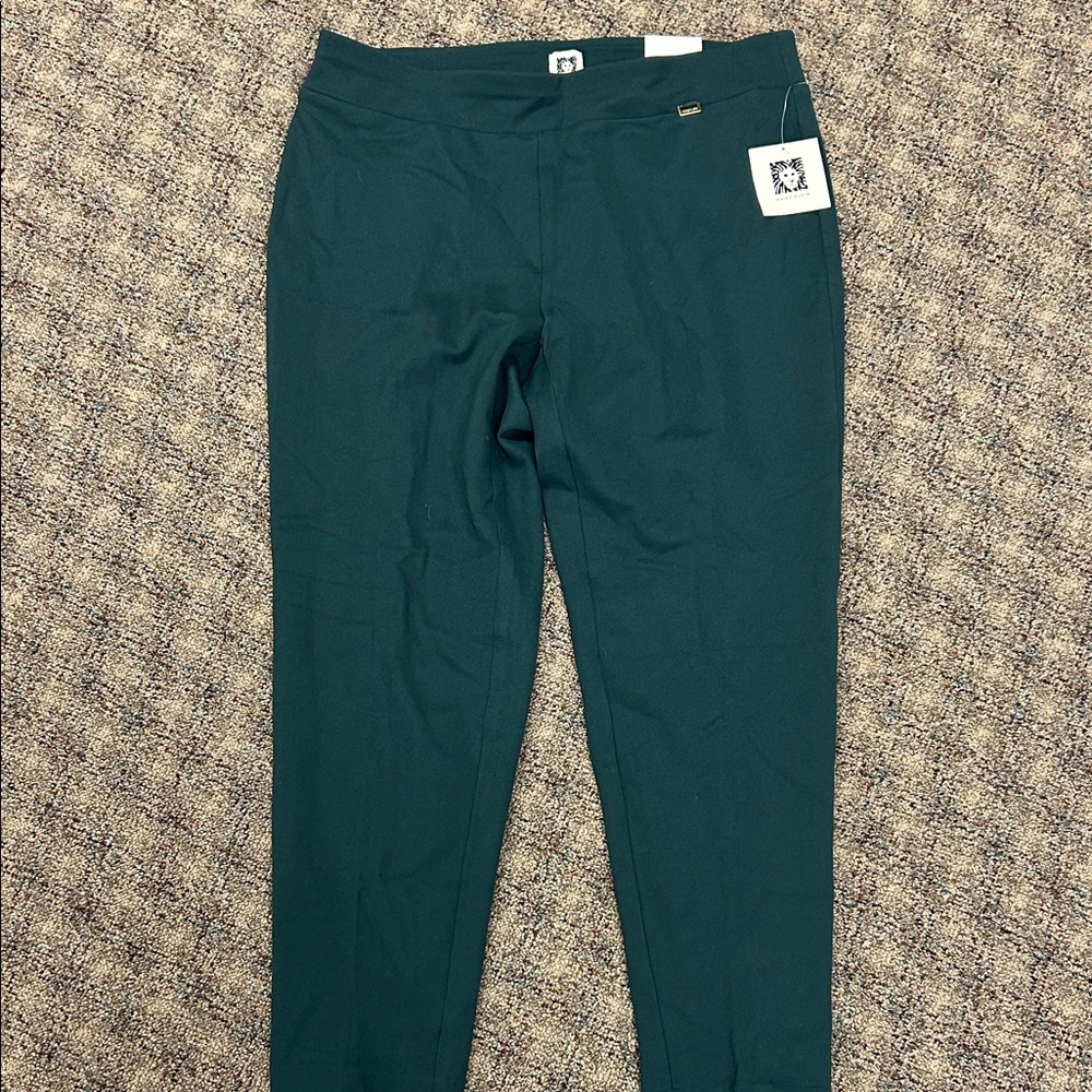 Green Slim Fit Pants